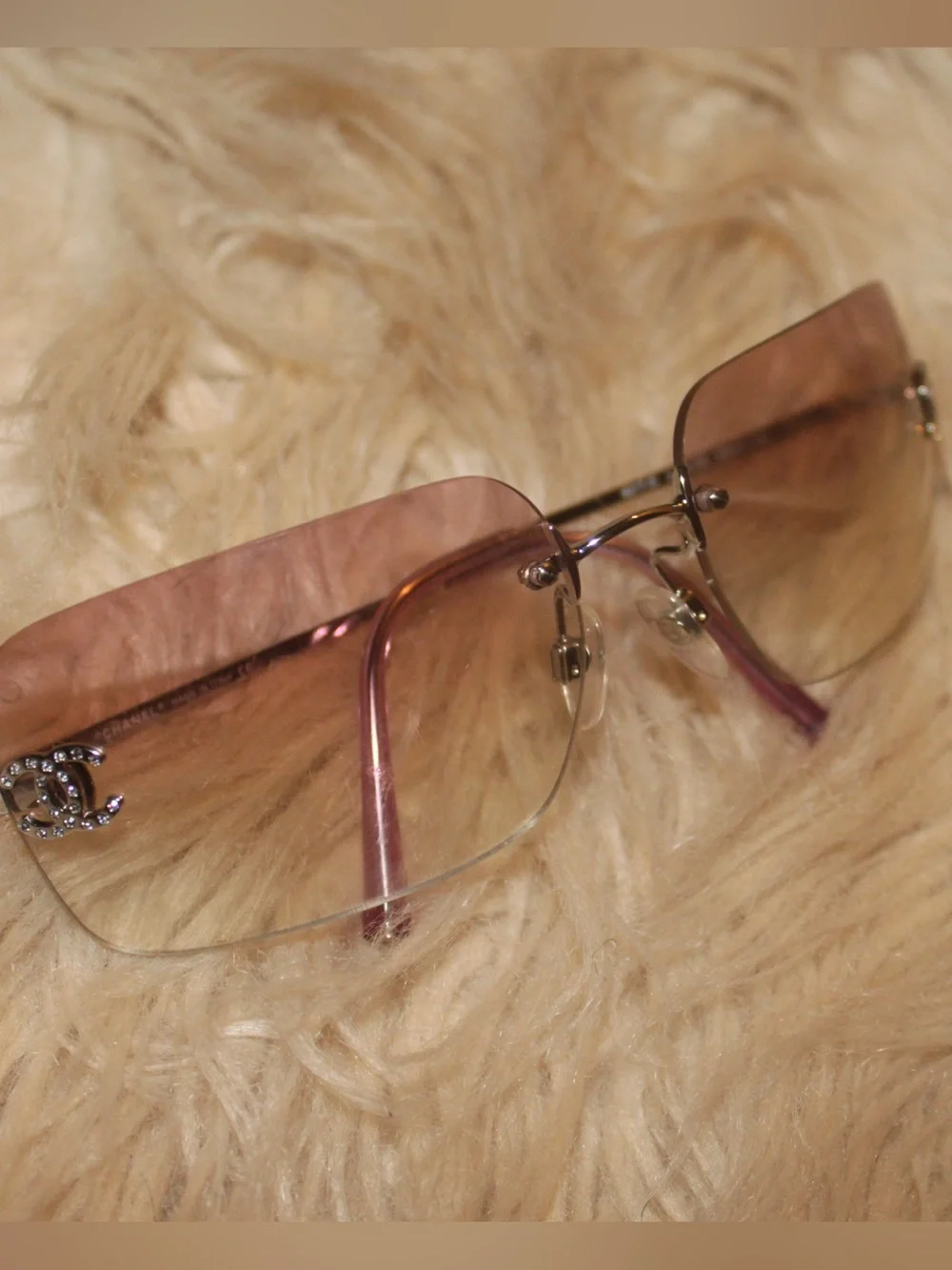 Chanel Rimless Gradient Purple Women's Sunglasses